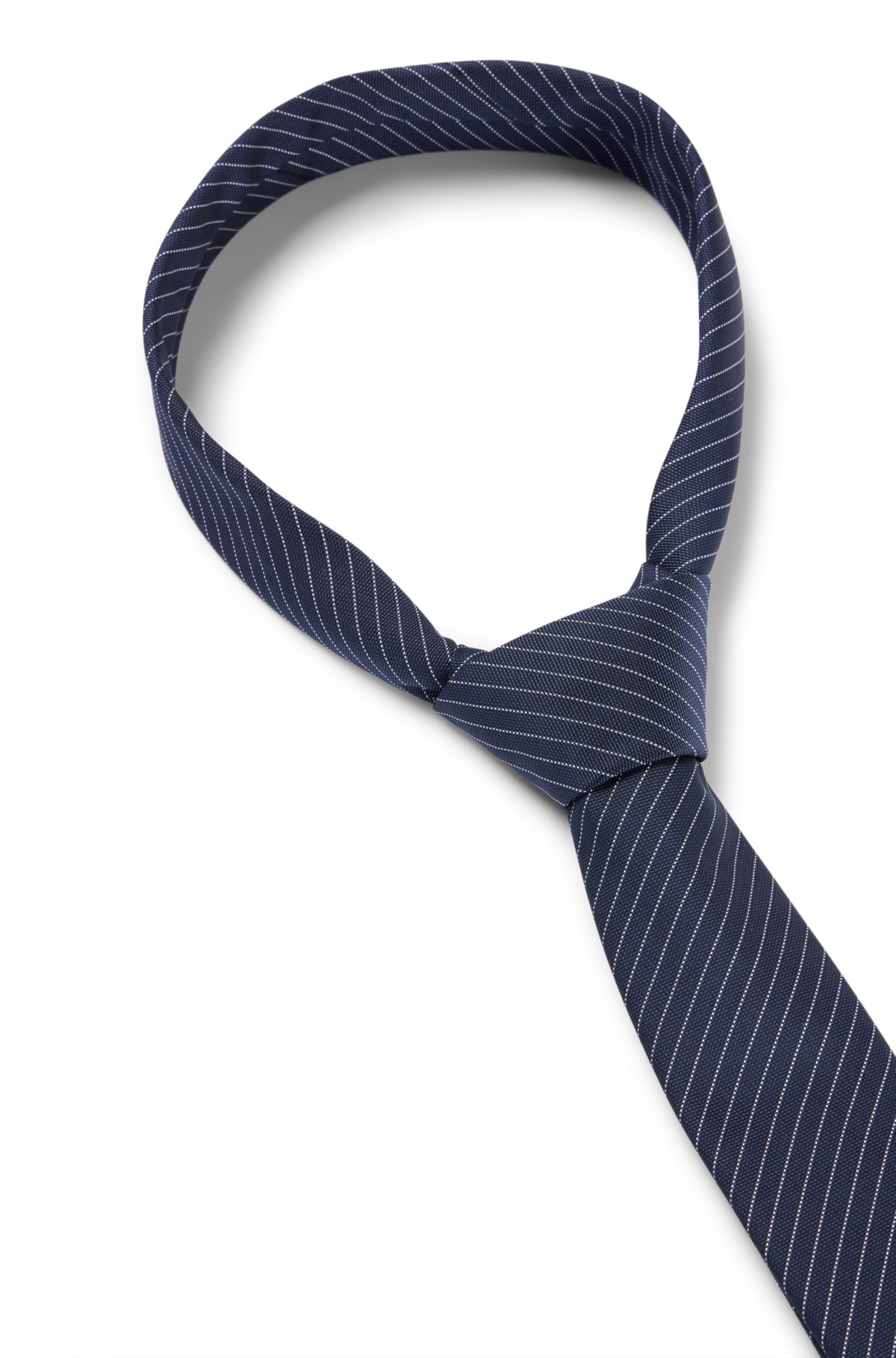 idea Pepino Difuminar HUGO - Corbata a rayas diagonales de fibras recicladas y seda