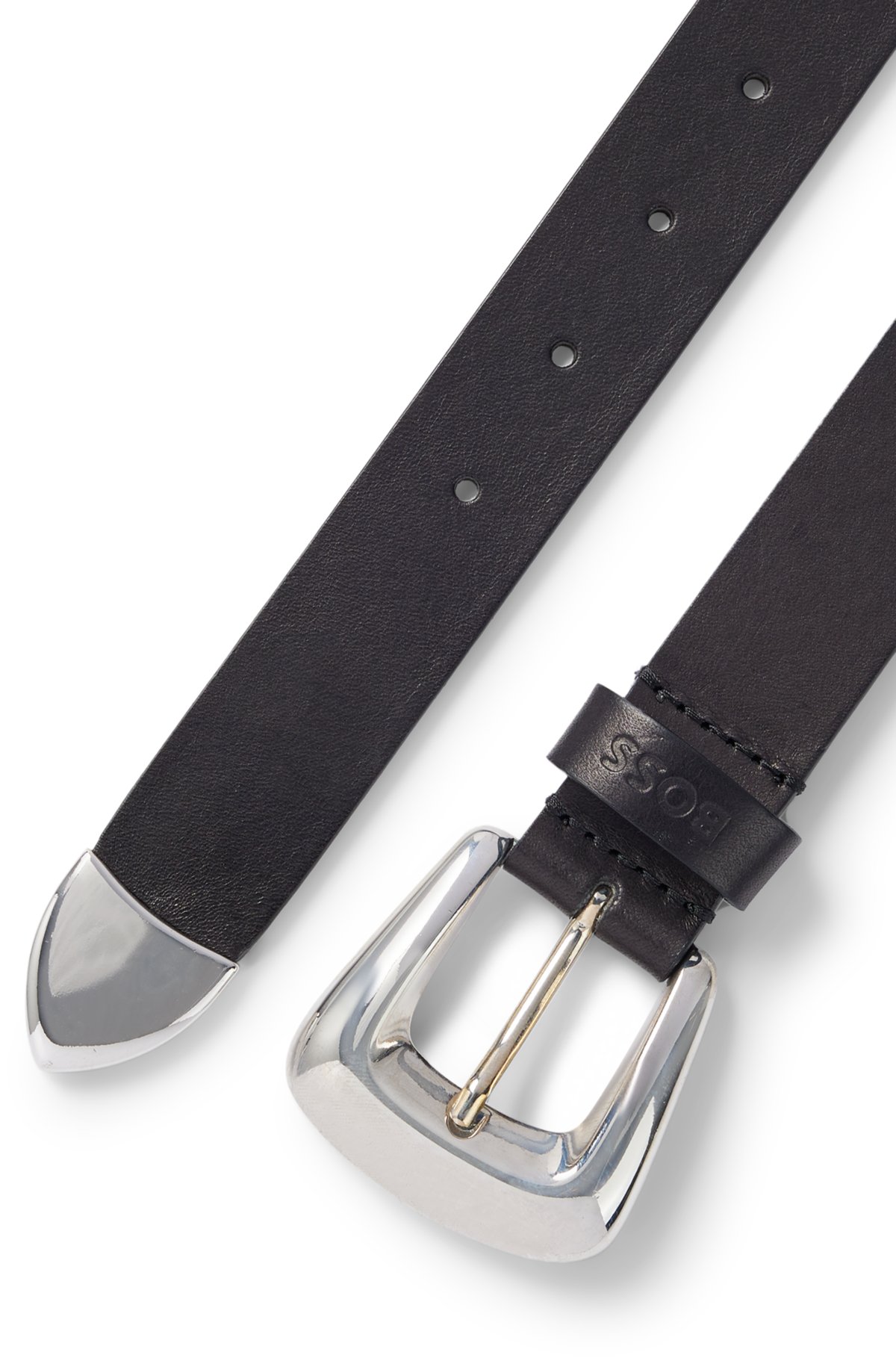 BOSS - Gürtel aus italienischem Leder mit breiter Schließe | Anzuggürtel