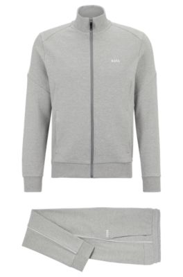 hugo boss tracksuit grey and red