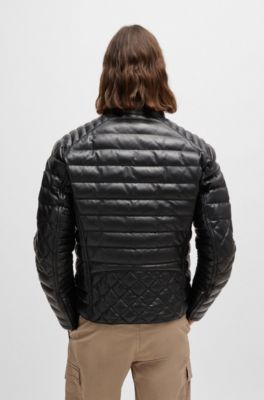 BOSS - Jacke aus Nappaleder mit Stehkragen 