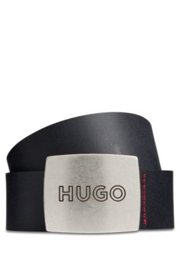 HUGO - Ledergürtel auf mit Logo Koppelschließe der