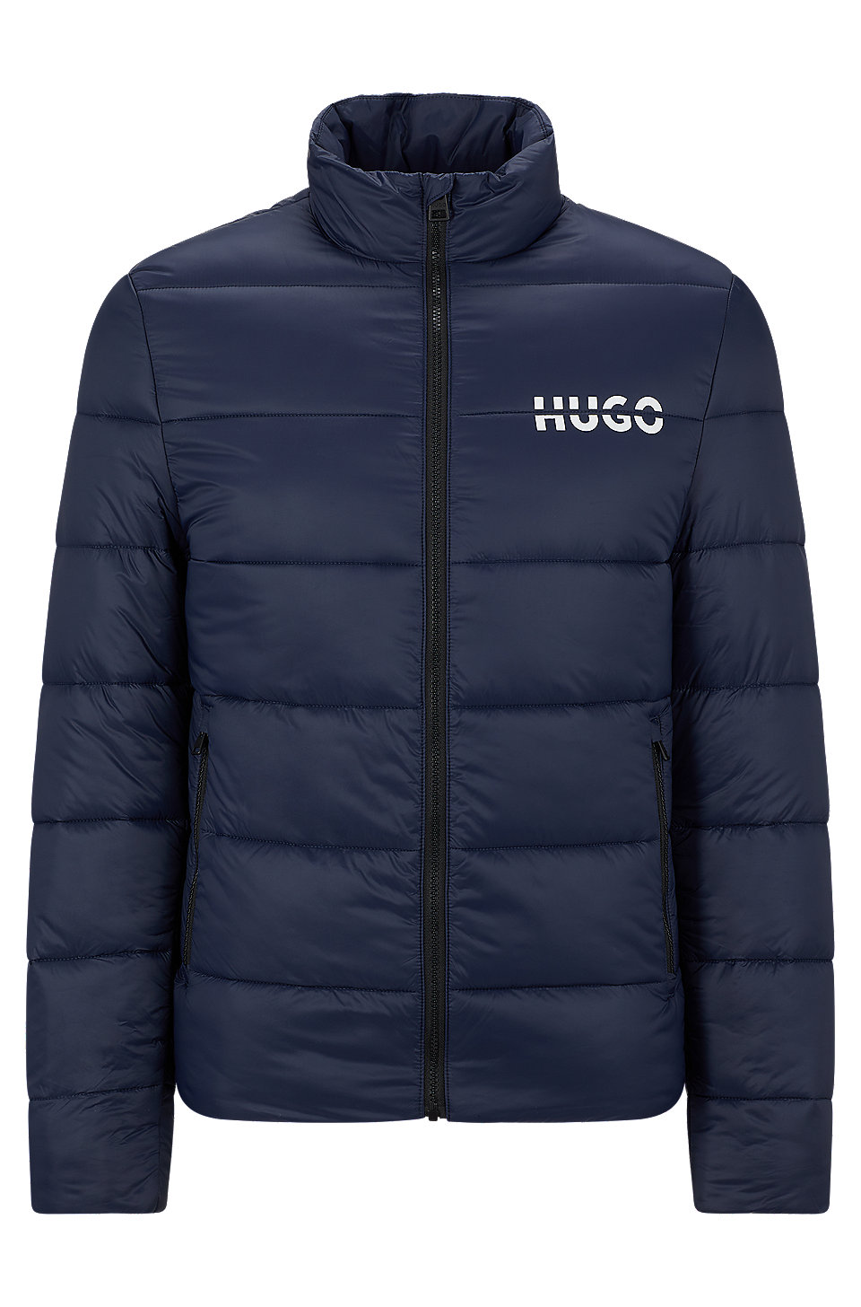 HUGO - Slim-fit puffer jacket with split logo