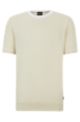 Regular-Fit Pullover aus strukturierter Baumwolle mit kontrastfarbenen Einfassungen, Weiß