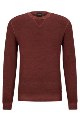 HUGO BOSS STRUCTURED-KNIT SWEATER IN VIRGIN WOOL, SILK AND CASHMERE