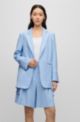 Oversized-fit jacket in a linen blend, Light Blue