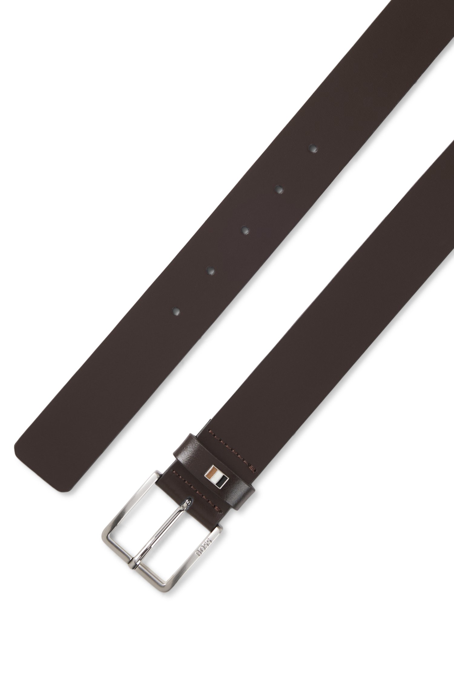 Boss Italian-made leather belt with signature-stripe trim skärp & hängslen herr – bild 2