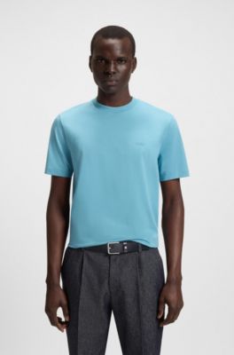 Riem van Italiaans leer met kenmerkend gestreepte lus, Donkerblauw