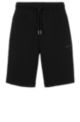 Cotton-blend shorts with logo-tape inserts, Black