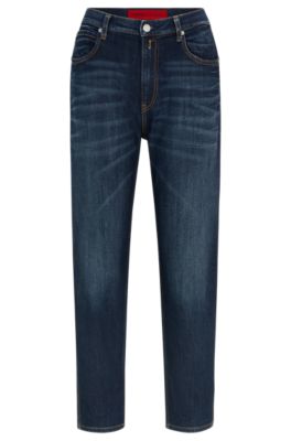 HUGO HUGO REPLAY relaxedfit cropped jeans in darkblue stretch denim