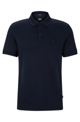 BOSS - Cotton-jersey polo shirt with logo badge