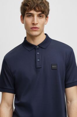 BOSS - Cotton-jersey polo shirt with logo badge