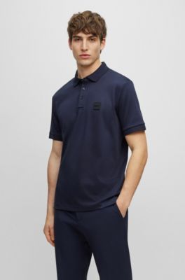 BOSS - Cotton-jersey polo shirt with logo badge