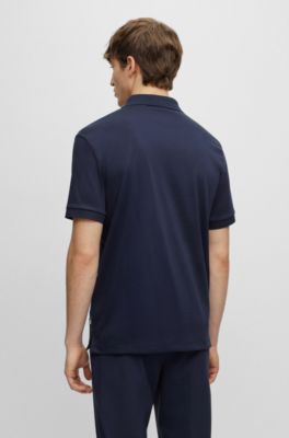 BOSS - Cotton-jersey polo shirt with logo badge
