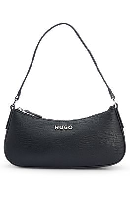 HUGO Bolso hobo en piel sint tica con letras de logo pulidas