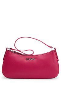HUGO - with Faux-leather logo hobo bag lettering