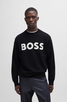 BOSS - リラックスフィット コットンテリー スウェットシャツ ラバー