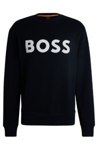 BOSS Relaxed Fit Sweatshirt aus Baumwoll Terry mit gummiertem