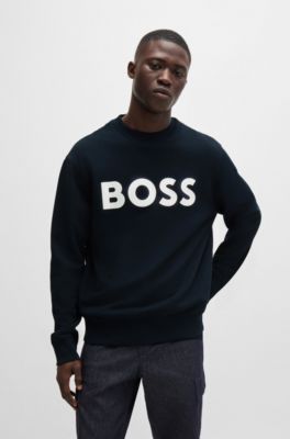 BOSS - リラックスフィット コットンテリー スウェットシャツ ラバー