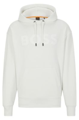 BOSS - Logo-print hoodie in French-terry cotton