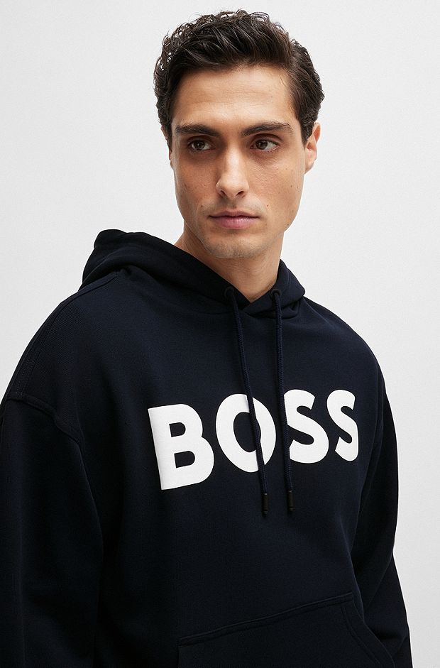 | for BOSS by Designer HUGO Menswear Blue Hoodies Stylish Men