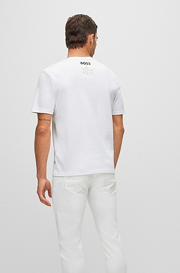 Freddie系列专有艺术风图案双面布棉质 T 恤,  100_White