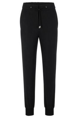 HUGO - Relaxed-fit trousers with cuffed hems