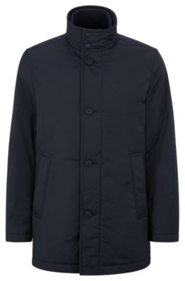 BOSS - Regular-fit coat with logo detail in stretch fabric