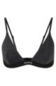Triangle bra with sparkle effect and logo band, Black