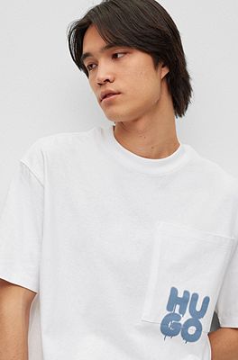 HUGO - コットンジャージー Tシャツ グラフィティスタイル スタックロゴ