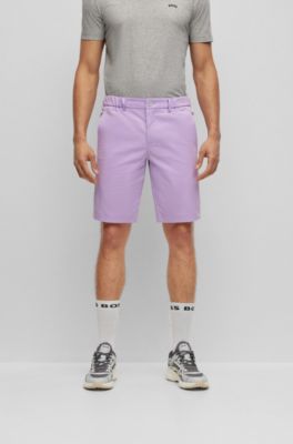 BOSS - Slim-fit shorts in stretch-cotton gabardine