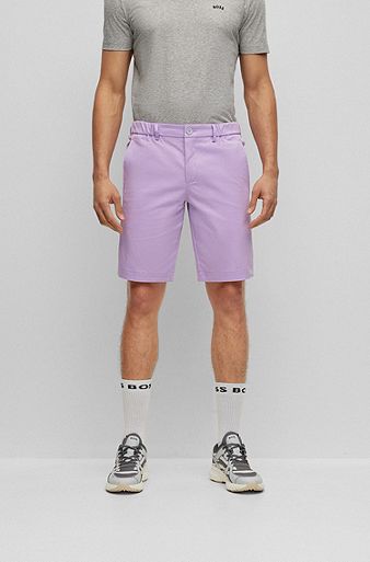 Slim-fit shorts in an organic-cotton blend, Light Purple