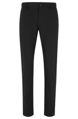 Hugo Boss Slim-fit Chinos In Water-repellent Stretch Fabric In Black