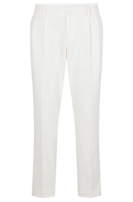 BOSS x Matteo Berrettini tapered-fit trousers in a cotton blend, White