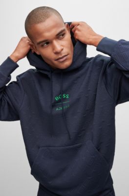 BOSS BOSS x AJBXNG relaxedfit hoodie with allover monogram jacquard
