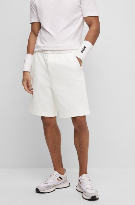 BOSS x Matteo Berrettini regular-fit shorts in a cotton blend, White