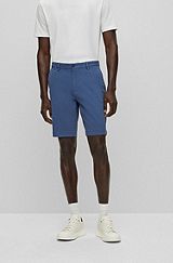 Slim-fit shorts in a cotton blend, Dark Blue