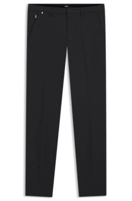 Hugo Boss Slim-fit Trousers In Stretch Cotton In Black