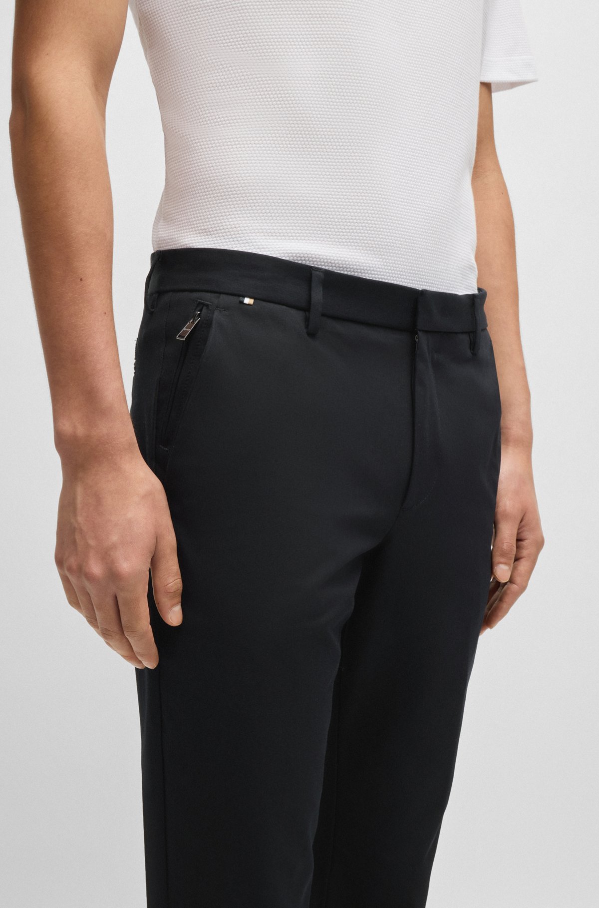 BOSS - スリムフィットパンツ ストレッチ コットンブレンド BOSS - スリムフィットパンツ ストレッチ コットンブレンド