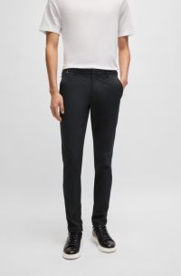 Slim-fit trousers in a stretch cotton blend, Black