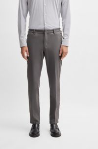 Slim-fit trousers in a stretch cotton blend, Dark Grey