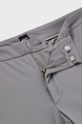 Slim-fit trousers in a stretch-cotton blend, Silver