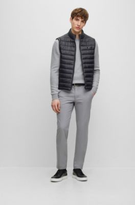 Slim-fit trousers in a stretch-cotton blend, Silver