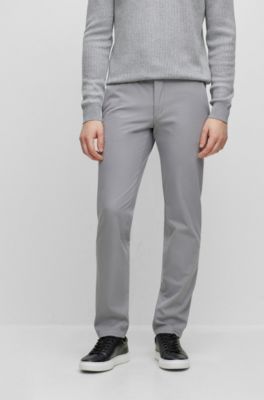 Slim-fit trousers in a stretch-cotton blend, Silver