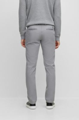 Slim-fit trousers in a stretch-cotton blend, Silver