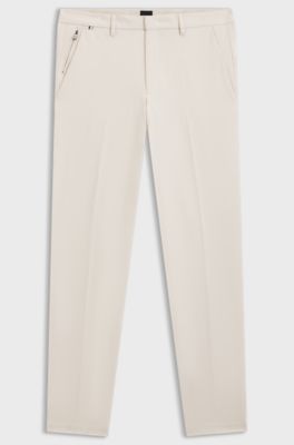 Slim-fit trousers in a stretch-cotton blend, Natural