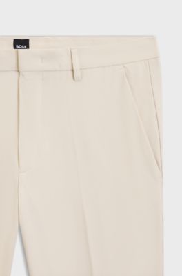 Slim-fit trousers in a stretch-cotton blend, Natural