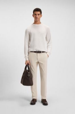 Slim-fit trousers in a stretch-cotton blend, White