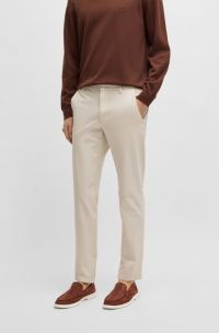 Slim-fit trousers in a stretch cotton blend, White