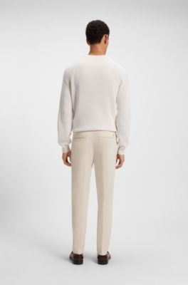 Slim-fit trousers in a stretch-cotton blend, Natural