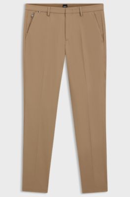Slim-fit trousers in a stretch-cotton blend, Light Beige